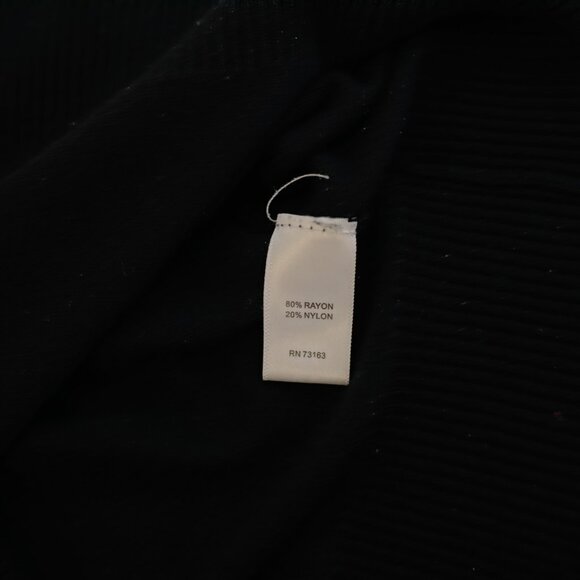 Cable‎ & Gauge Large Black Ribbed Slit Mock Neck Sleeveless Sweater Fitted Waist - Picture 10 of 10